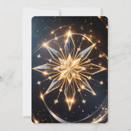 Golden Starburst Holiday Greeting Card Julkort