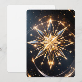 Golden Starburst Holiday Greeting Card Julkort