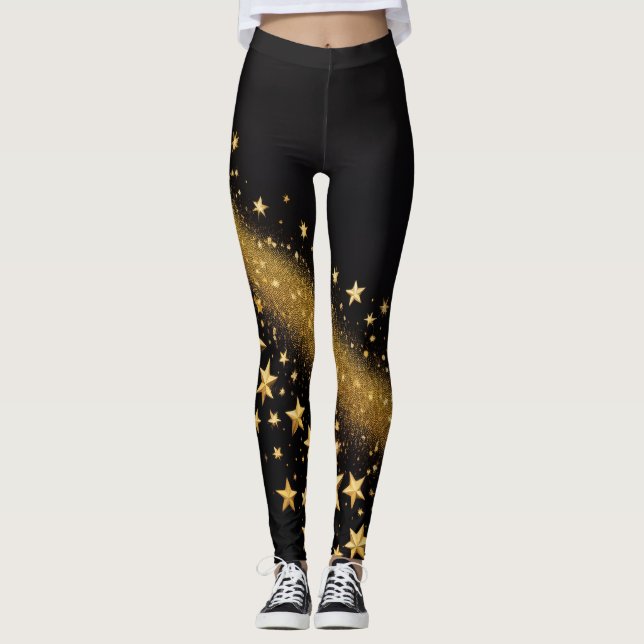 Golden Stardust: Enchanting & Sparkly Leggings (Framsida)