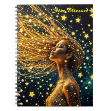 Golden Stardust mode skönhetsflicka himmel