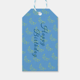 Golden Starry Måne, Picton Blue Grattis på födelse Presentetikett