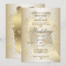 Golden Stars Bride And Groom Wedding