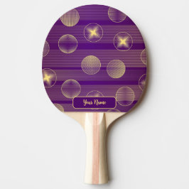 Golden Stars Circles Lila Elegant Rustic Pingisracket