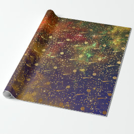 Golden Stars Confetti Celestial Firmamening Comets Presentpapper