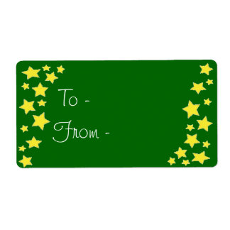 Golden Stars Gift-etiketter Fraktsedel
