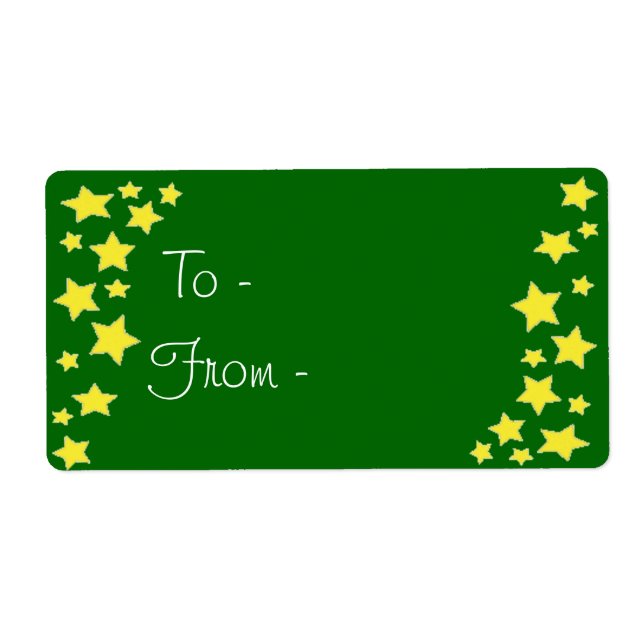 Golden Stars Gift-etiketter Fraktsedel (Framsidan)