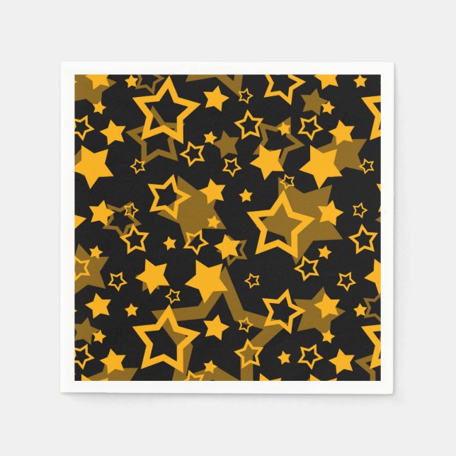 Golden Stars Glitter Mönster Design Pappersservett (Framsidan)