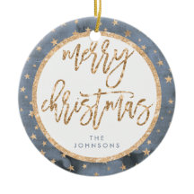 Golden Stars God jul Ornament Ceramic