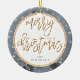 Golden Stars God jul Ornament Ceramic