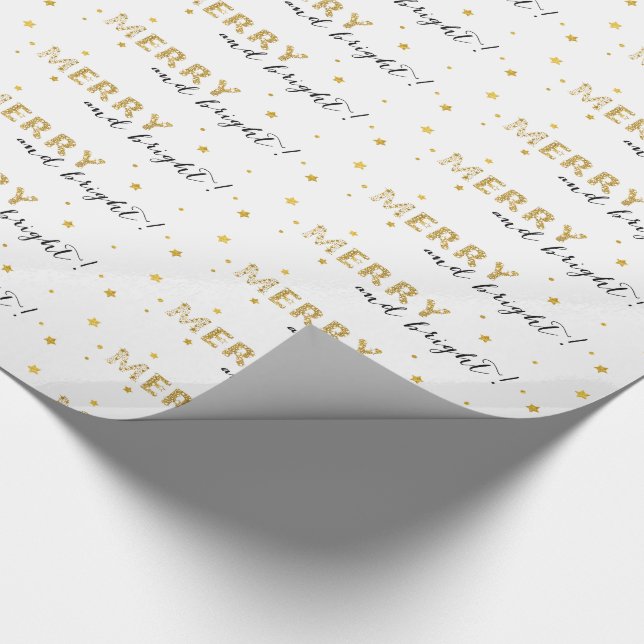 Golden Stars - Merry och Bright Presentpapper (Hörn)