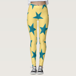Golden Stars Mönster 18 Leggings