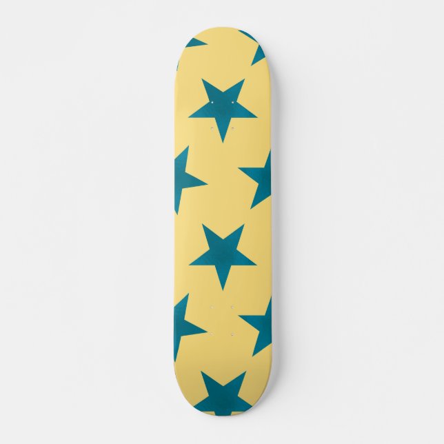 Golden Stars Mönster 18 Mini Skateboard Bräda 18,5 Cm (Framsida)