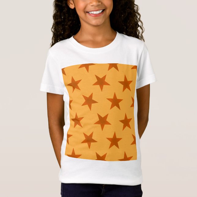 Golden Stars Mönster 2 T Shirt (Framsida)