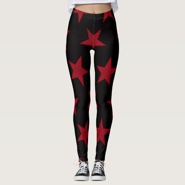 Golden Stars Mönster 8 Leggings (Framsida)