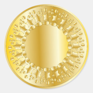 Golden Stars och Circles Runt Klistermärke