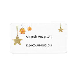 Golden Stars Ornament och Orangar Adressetikett