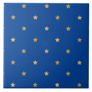 Golden Stars på Blå himmel Kakelplatta
