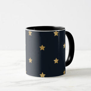 Golden stars på midnattssvart mugg
