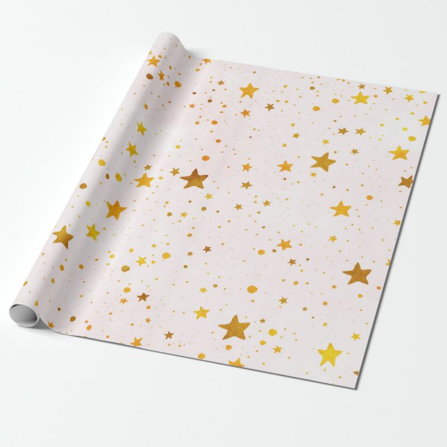 Golden Stars Presentpapper (Utrullad)
