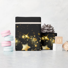  Golden stars shiny WRAPPING PAPPER Presentpapper