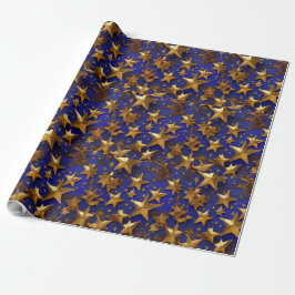 Golden Stars Skriv ut omslagning av Lakan Presentpapper