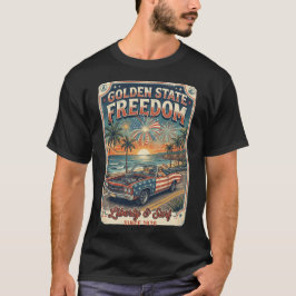 Golden State Frihet California Retro Cabriolet T Shirt