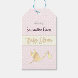 Golden Stork Flicka Baby Shower Presentetikett