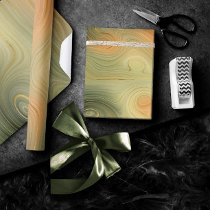Golden Strata Grönt för Perfekt Burnt Orange Aga Presentpapper