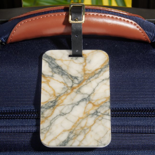 Golden Stratum Marble Texture Bagagebricka (Framsida Insitu 2)