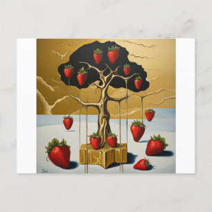 Golden Strawberry Träd Vykort