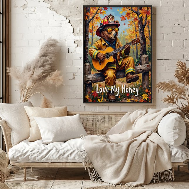 Golden Strums: Bear's Honeyed Notes Poster (Skapare uppladdad)