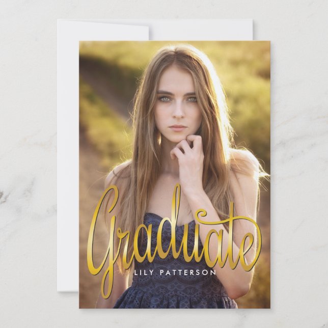 Golden Student Photo Studentfest Inbjudningar (Framsida)