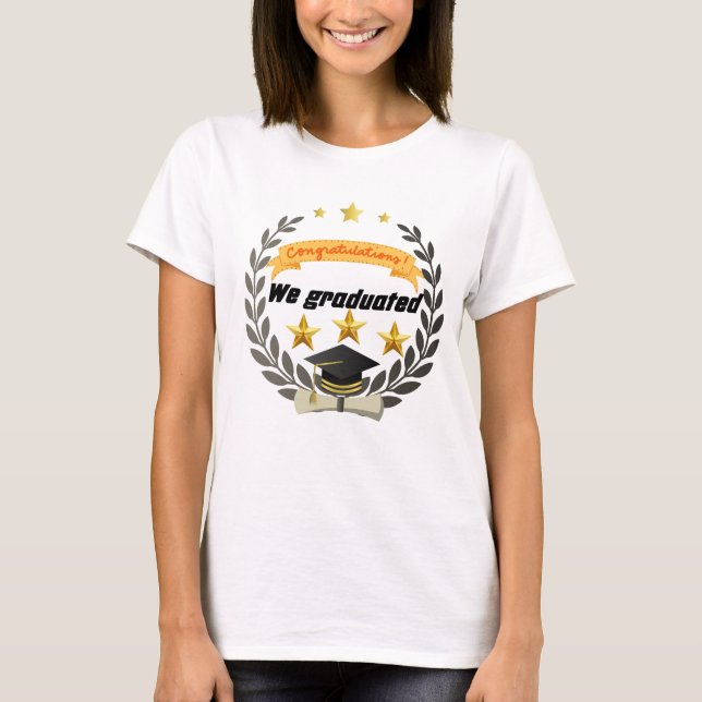 Golden Studenten Badge med Elegant Stil T Shirt (Framsida)