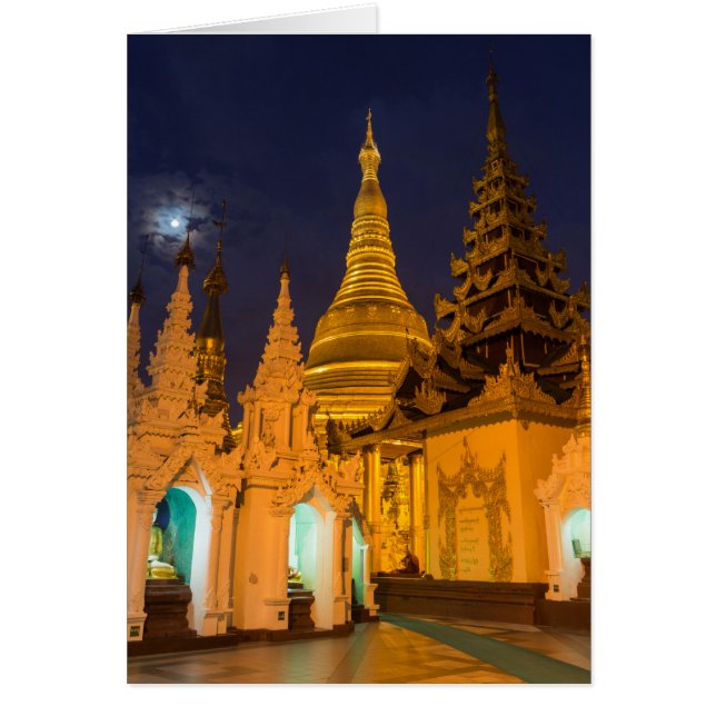 Golden Stupa och tempel Hälsningskort (Framsidan)
