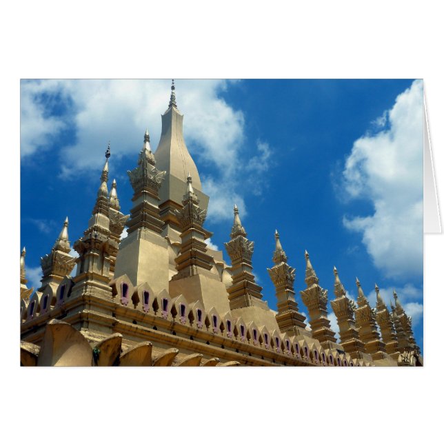 golden stupa toppar hälsningskort (Framsidan Horizontal)