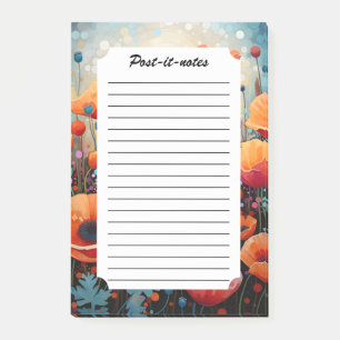 Golden Summer Glow Poppy Paradise Post-it Block