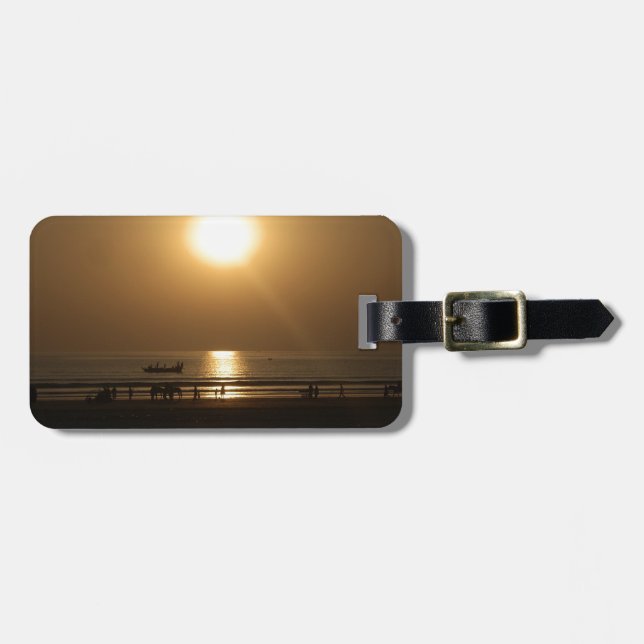 Golden Summer Sunset Reflection on the Beach Bagagebricka (Horisontell Framsida)