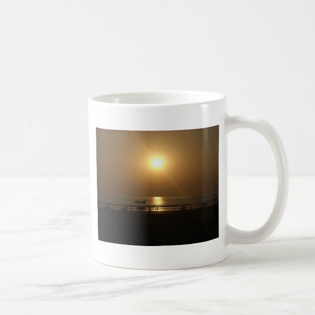 Golden Summer Sunset Reflection on the Beach Kaffemugg (Höger)