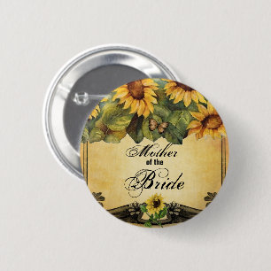 Golden Sunblommor Budens mamma Button Knapp