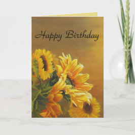 Golden Sunblommor Kort