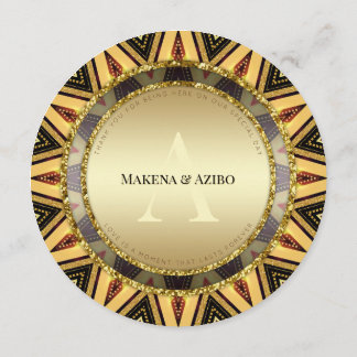 Golden Sunburst African Energy Round Menu Meny