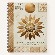 Golden Sunburst inspirationational Spiral Notebook