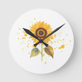 Golden Sunburst Rund Klocka