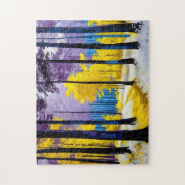 Golden Sunlight på Lila Forest Väg Pussel