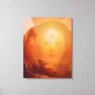 Golden Sunrise Angel Canvastryck