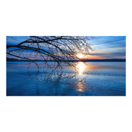 Golden Sunrise Över Sjö Fototryck