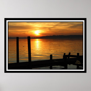 Golden Sunrise på Sjö Poster