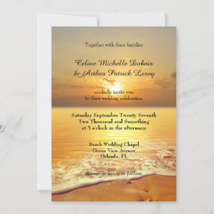 Golden Sunset Beach Wedding bjudande Inbjudningar