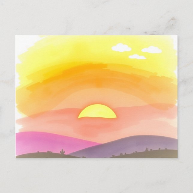Golden Sunset Horizon Scenic Postcard Vykort (Framsida)