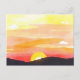 Golden Sunset Horizon Scenic Postcard Vykort